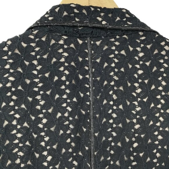 Yoana Baraschi Crochet Lace Structured Jacket Blazer Size 6 Lined 3/4 Sleeve - Picture 9 of 13